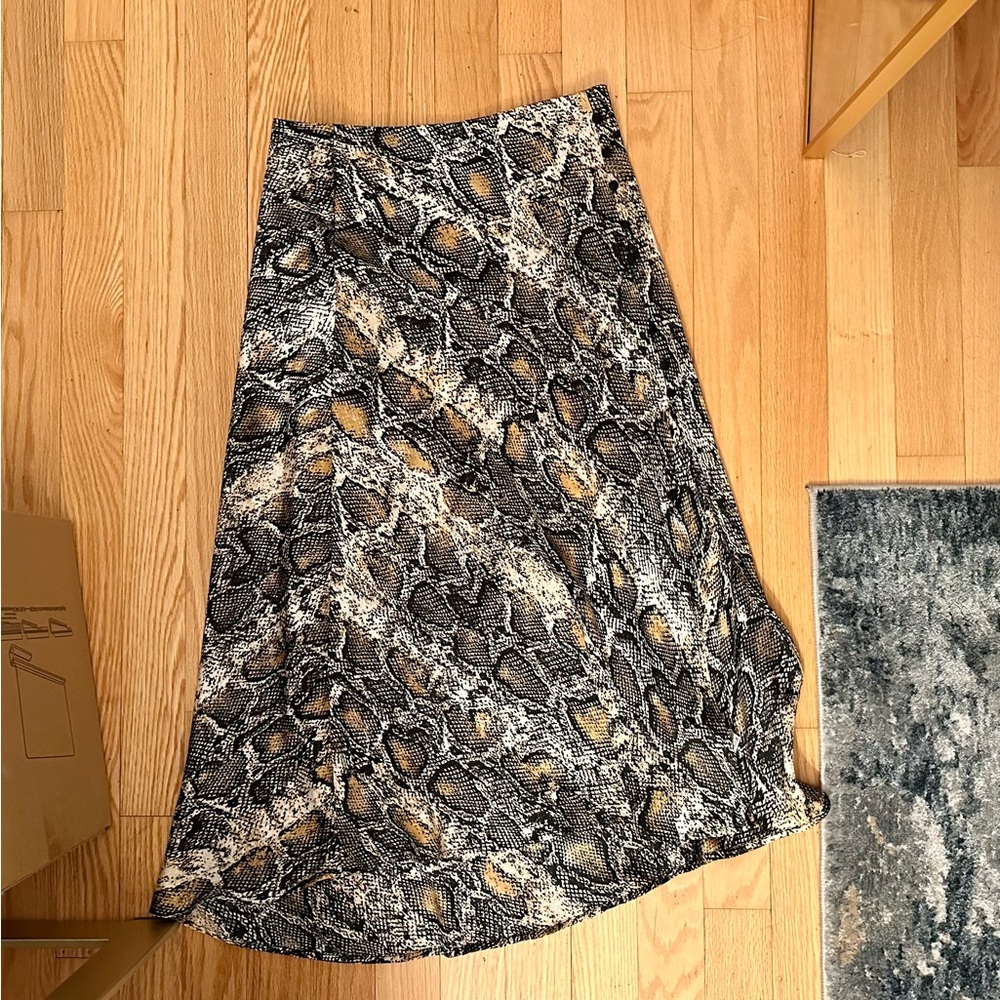 Zara snakeskin print midi skirt